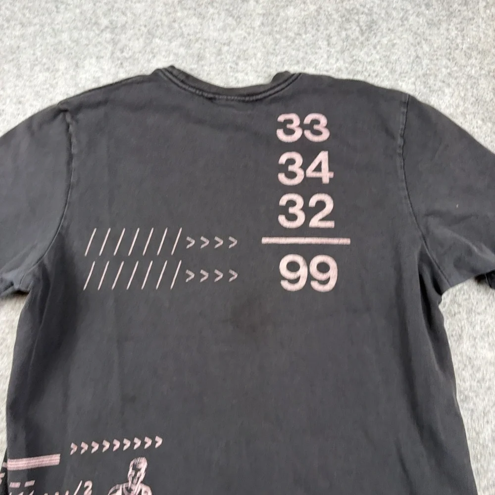 Adidas T-Shirt Mens Medium Black Graphic Press Information Transition Phase Y2K‎